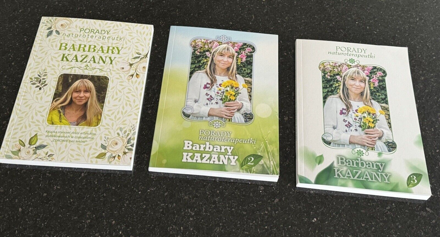 PORADY NATUROTERAPEUTKI Barbara Kazana Cz.1 Cz.2 Cz.3 Set Polish Book UK Post