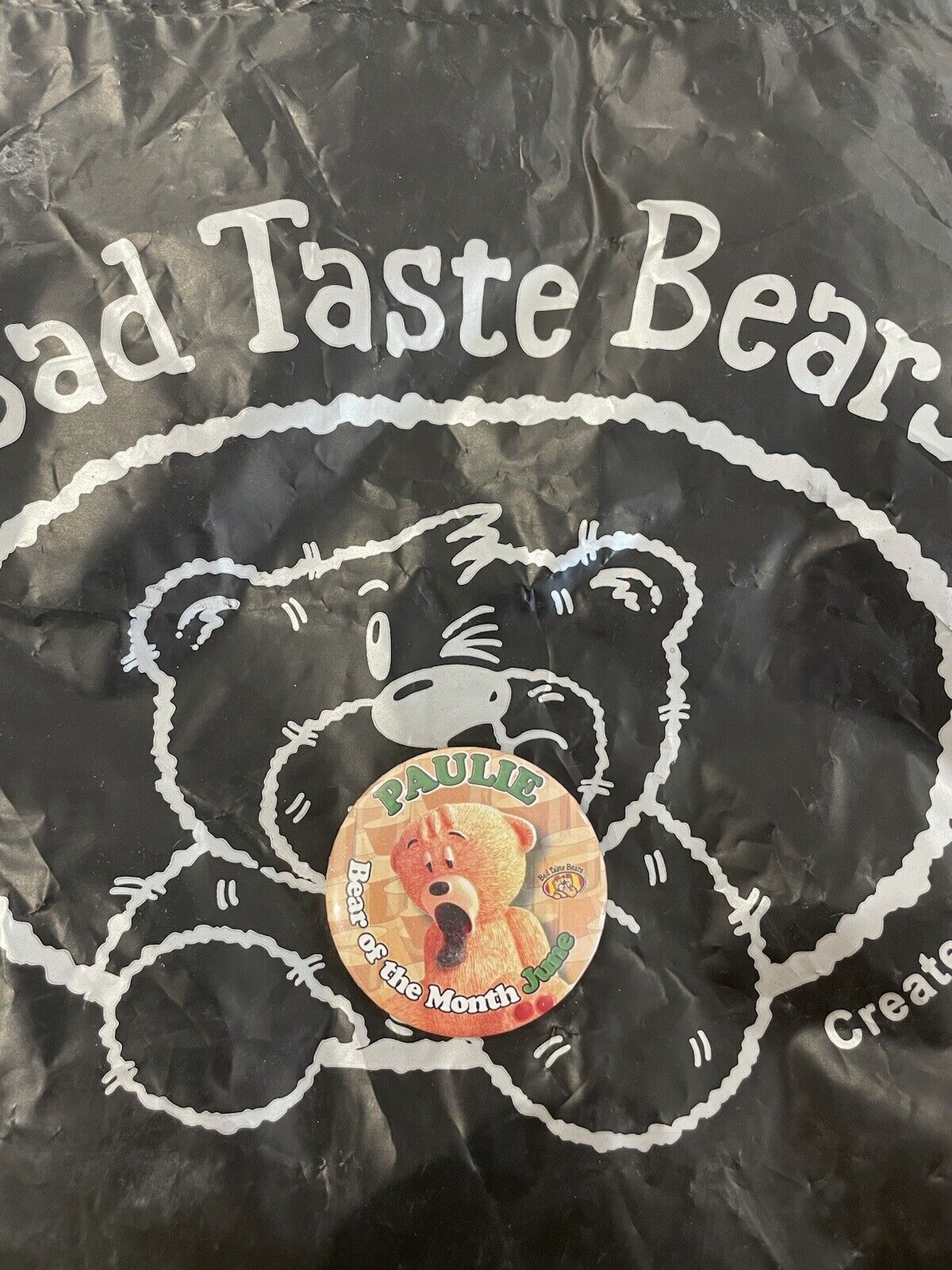 BAD TASTE BEARS PIN BADGE - Paulie - Rare