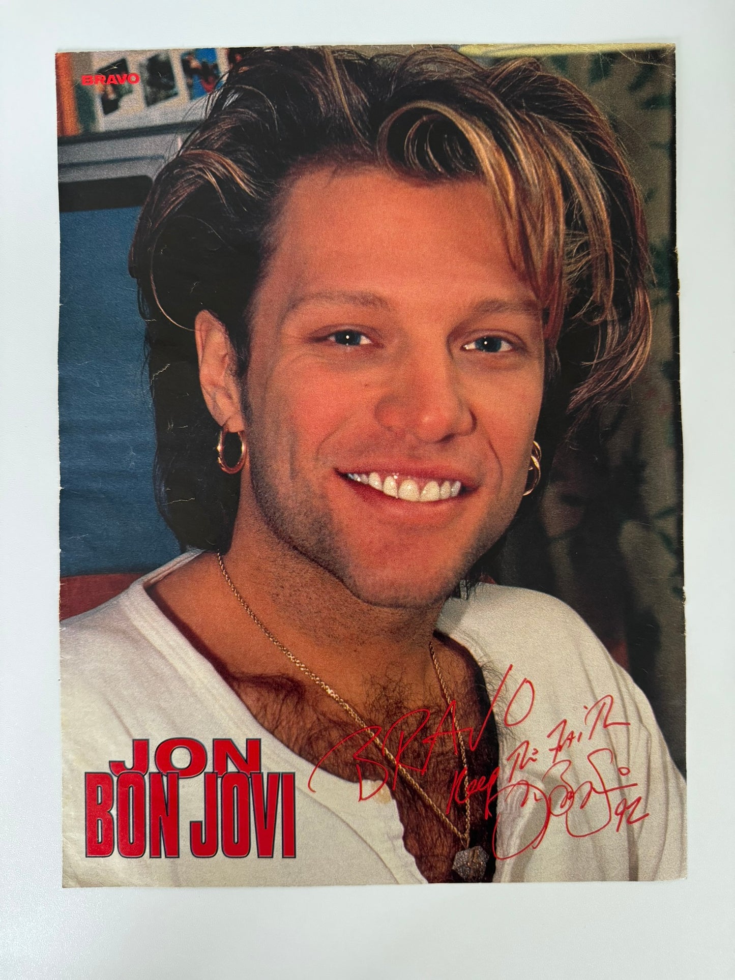 Jon Bon Jovi Small A4 Sized Old School Poster - RARE