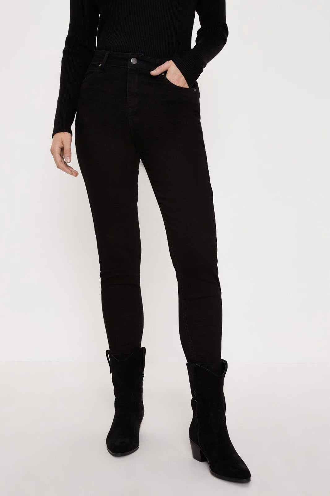 Oasis Lily High Rise Skinny Jean Black - Size 14
