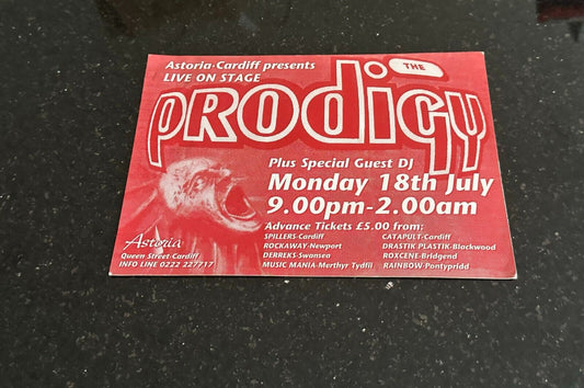 Astoria, Cardiff, Wales 7July 1994 The Prodigy Live PA Rave Flyer Flyers Rare