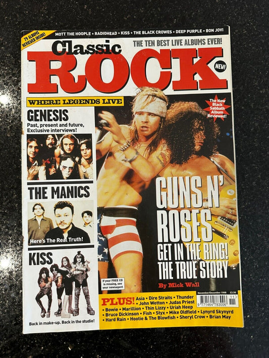 Classic Rock Magazine Issue 1 - Nov/Dec 1998 - Guns N' Roses, Genesis Rare