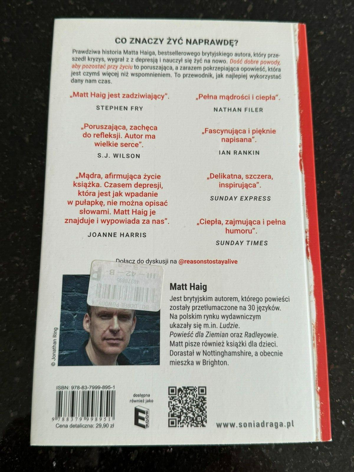 Matt Haig - Dość dobre powody, aby pozostać przy życiu - Polish Book