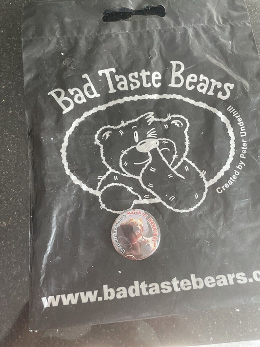 BAD TASTE BEARS PIN BADGE - Hannibal - Rare