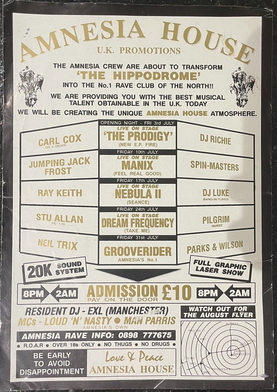 Rave Flyers - The Prodigy Amnesia House 1992