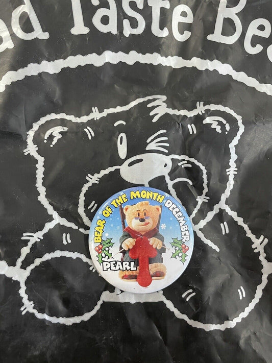 BAD TASTE BEARS PIN BADGE - Pearl - Rare