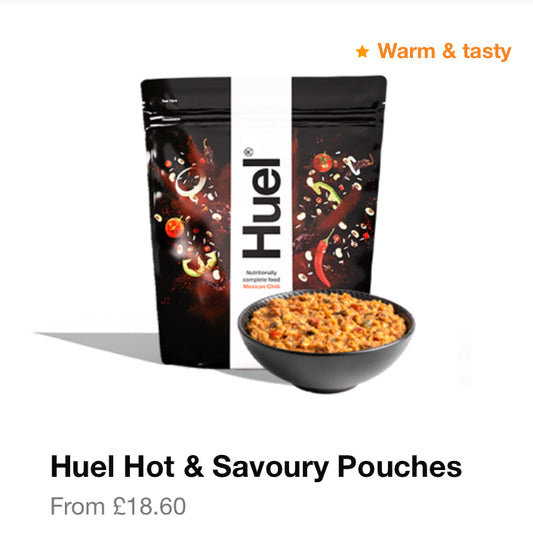 HUEL Hot & Tasty Pouches - Mac & Cheeze BNIB
