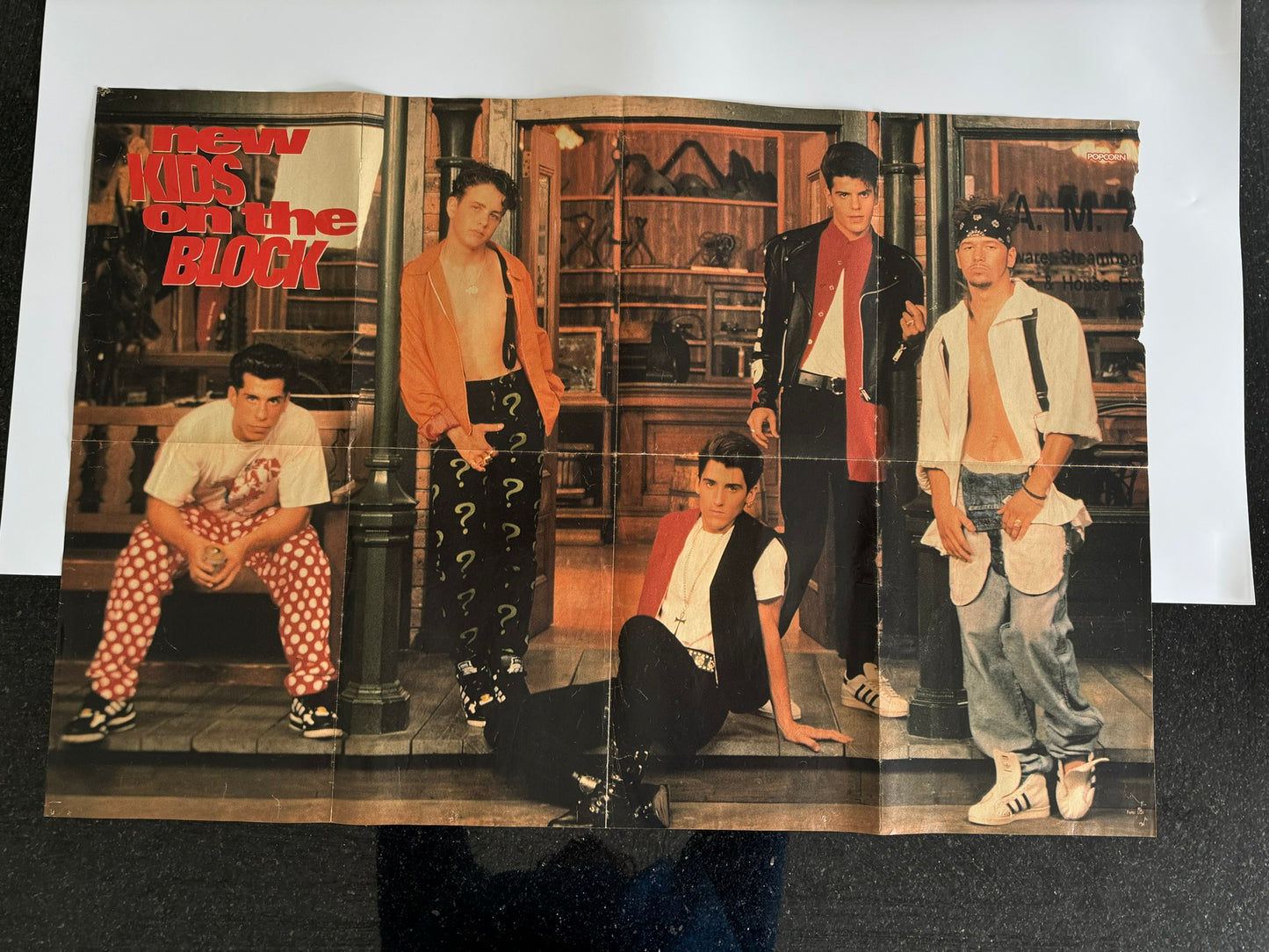 New Kids On The Block Large Sized Old School Poster - RARE