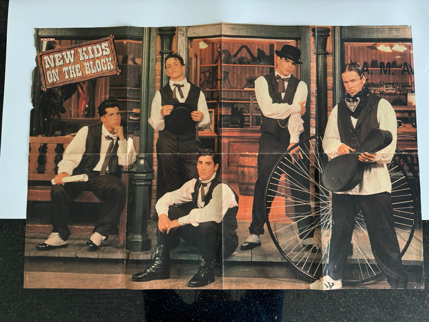 New Kids On The Block Large Sized Old School Poster - RARE