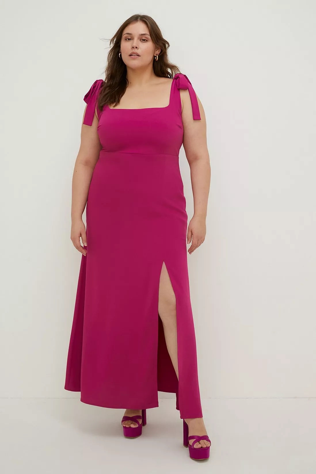 Oasis Curve Premium Crepe Tie Shoulder Midi Dress - Size 20