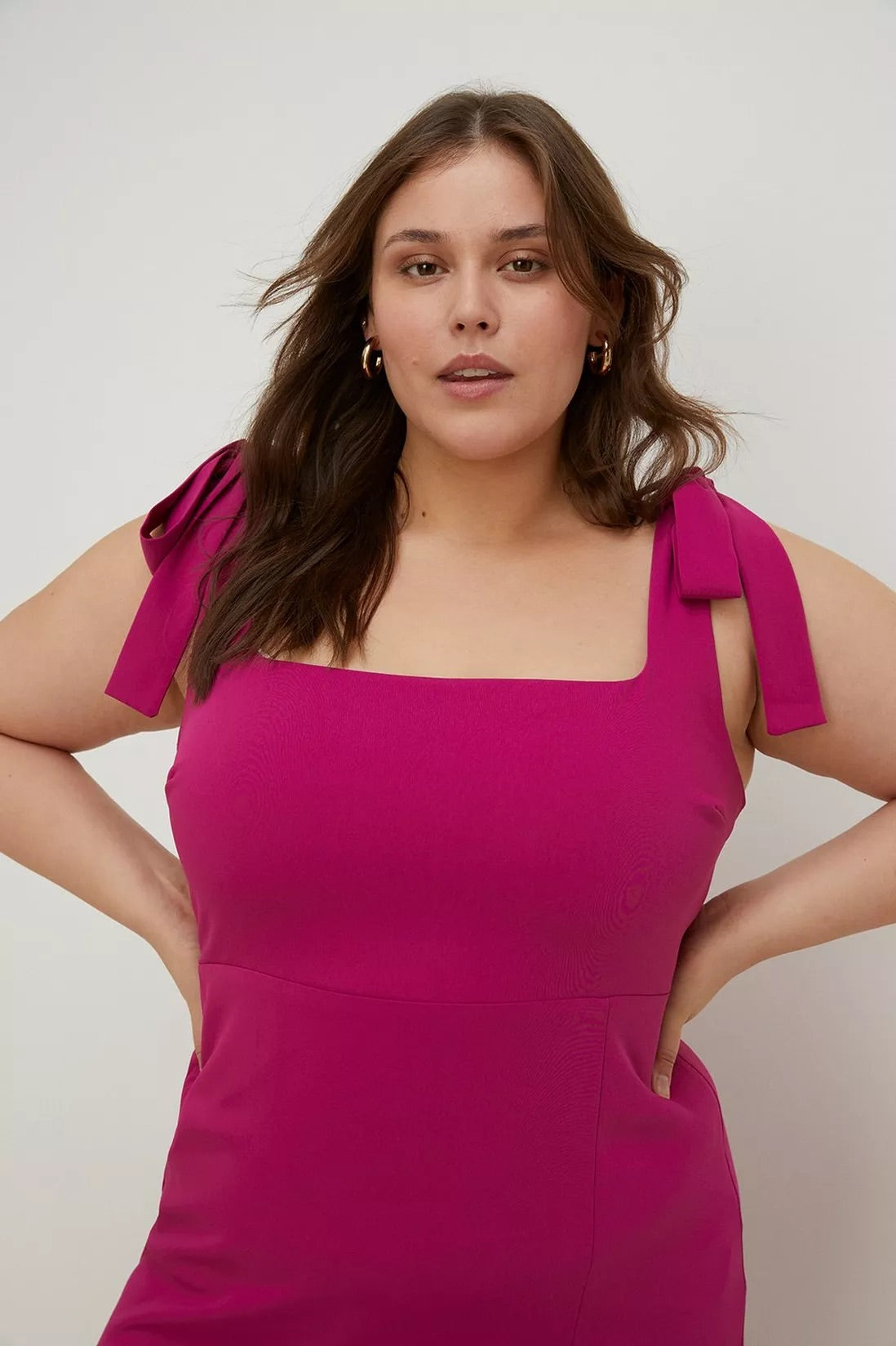 Oasis Curve Premium Crepe Tie Shoulder Midi Dress - Size 20