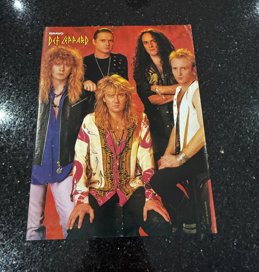 DEF LEPPARD Small A5 Sized Old School Poster - RARE